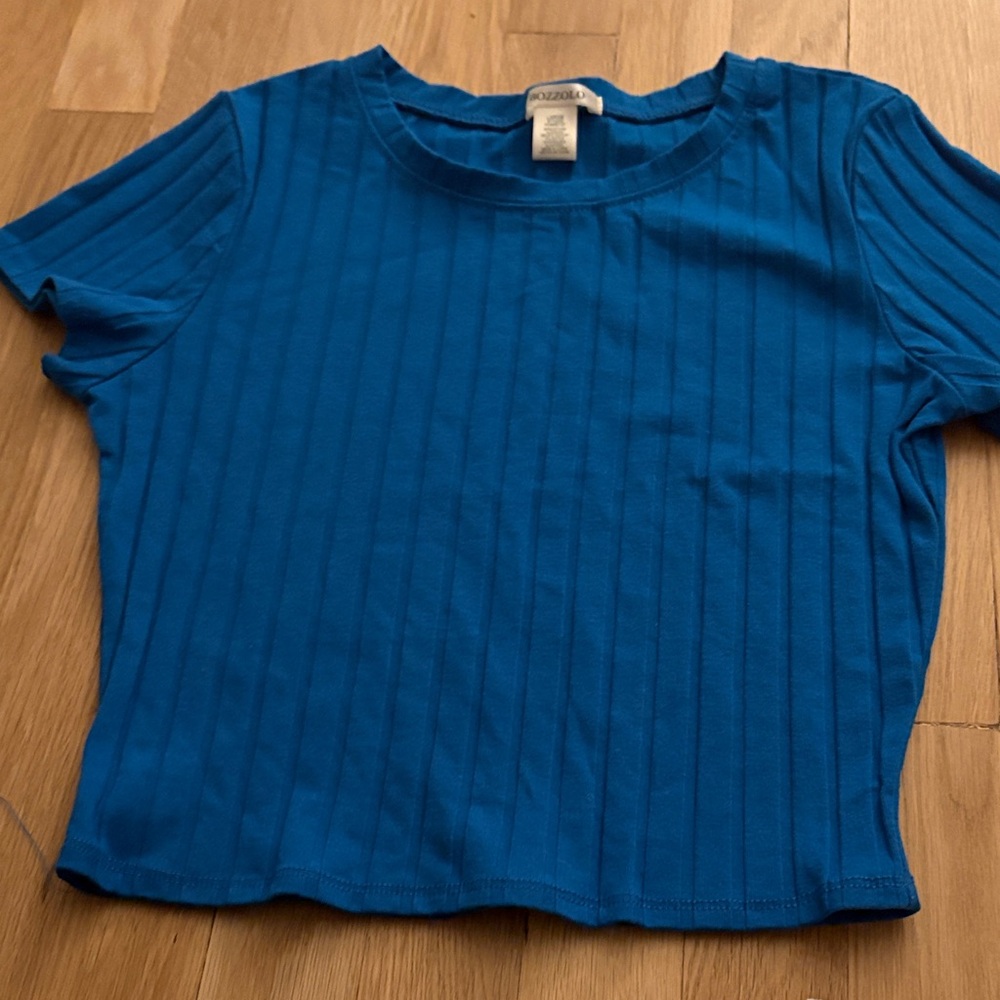 Bozzolo Vibrant Blue Ribbed Tee